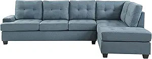 Lexicon 194840129592 Gracelyn Reversible Sectional Sofa - Blue — main product image