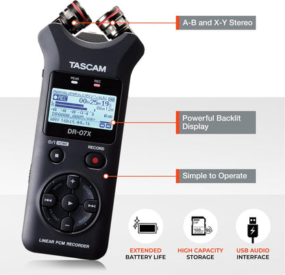 Tascam DR-07X Handheld Digital Audio Recorder