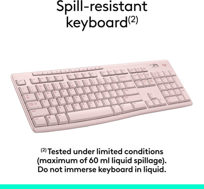 Logitech 920-013270 MK270 Wireless Keyboard and Mouse Combo Rose