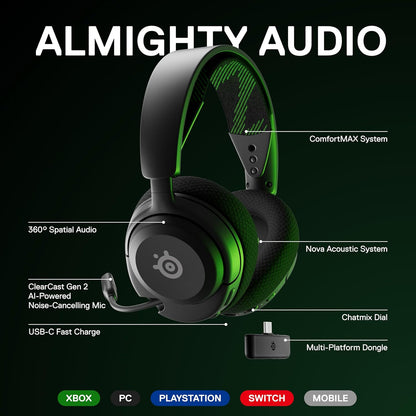 SteelSeries 61466 Arctis Nova 4X Wireless Gaming Headset - Multi-Platform