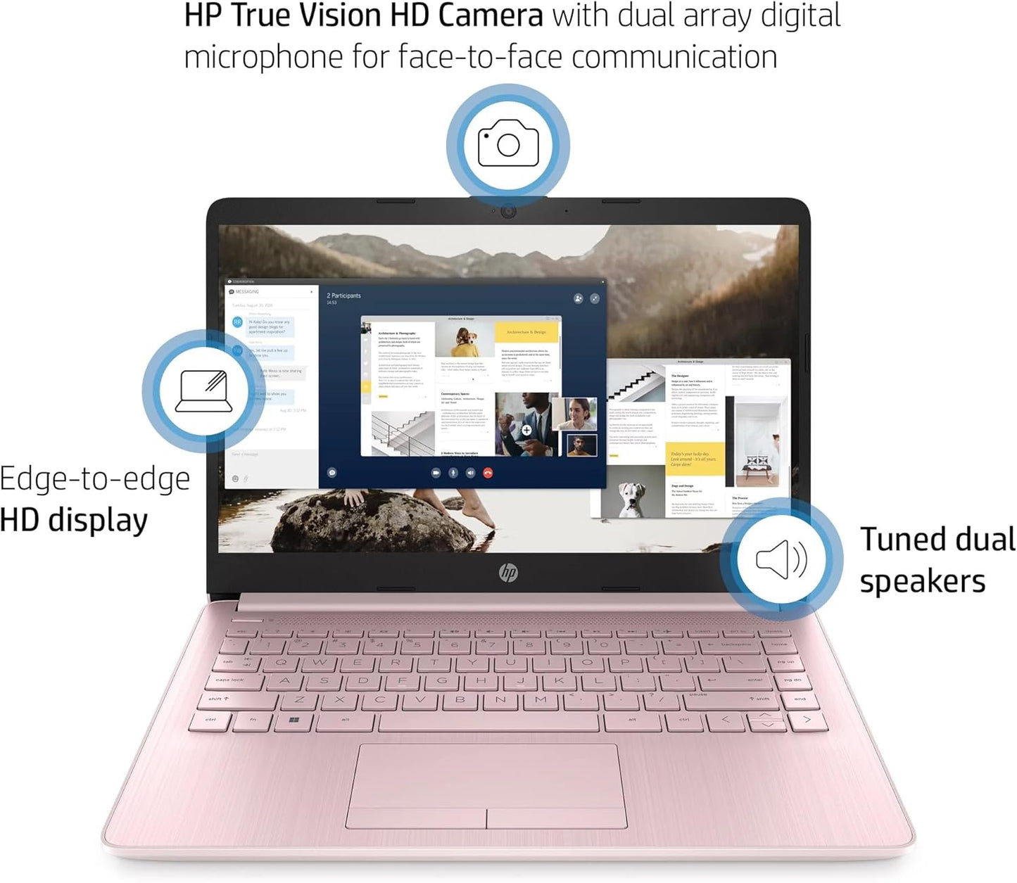 HP Ultrabook 14" Intel 4-Core 1600GB SSD Pink Win11
