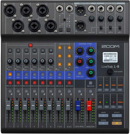 Zoom LiveTrak L-8 8-Channel Digital Mixer Recorder (Renewed)