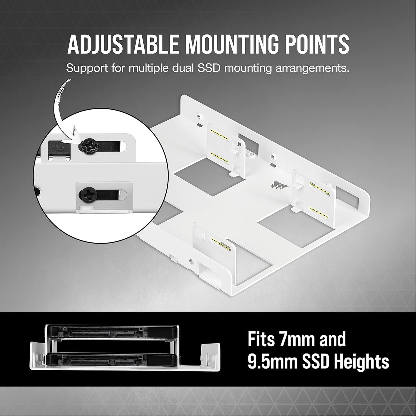 Corsair CSSD-BRKT2W Dual SSD Mounting Bracket White