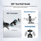 Neewer ST88 Super Clamp Dual Ballhead Magic Arm Mount