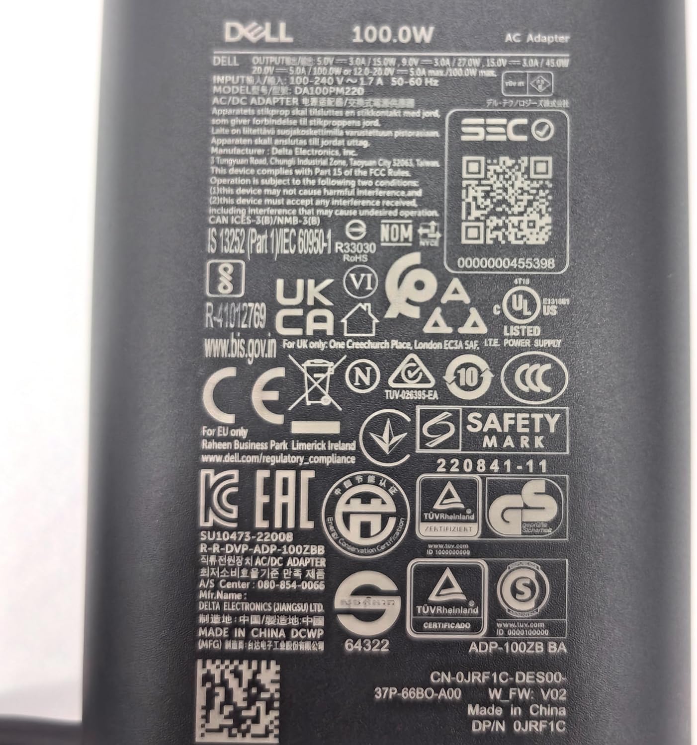 Dell DA100PM220 100W USB-C Laptop Charger