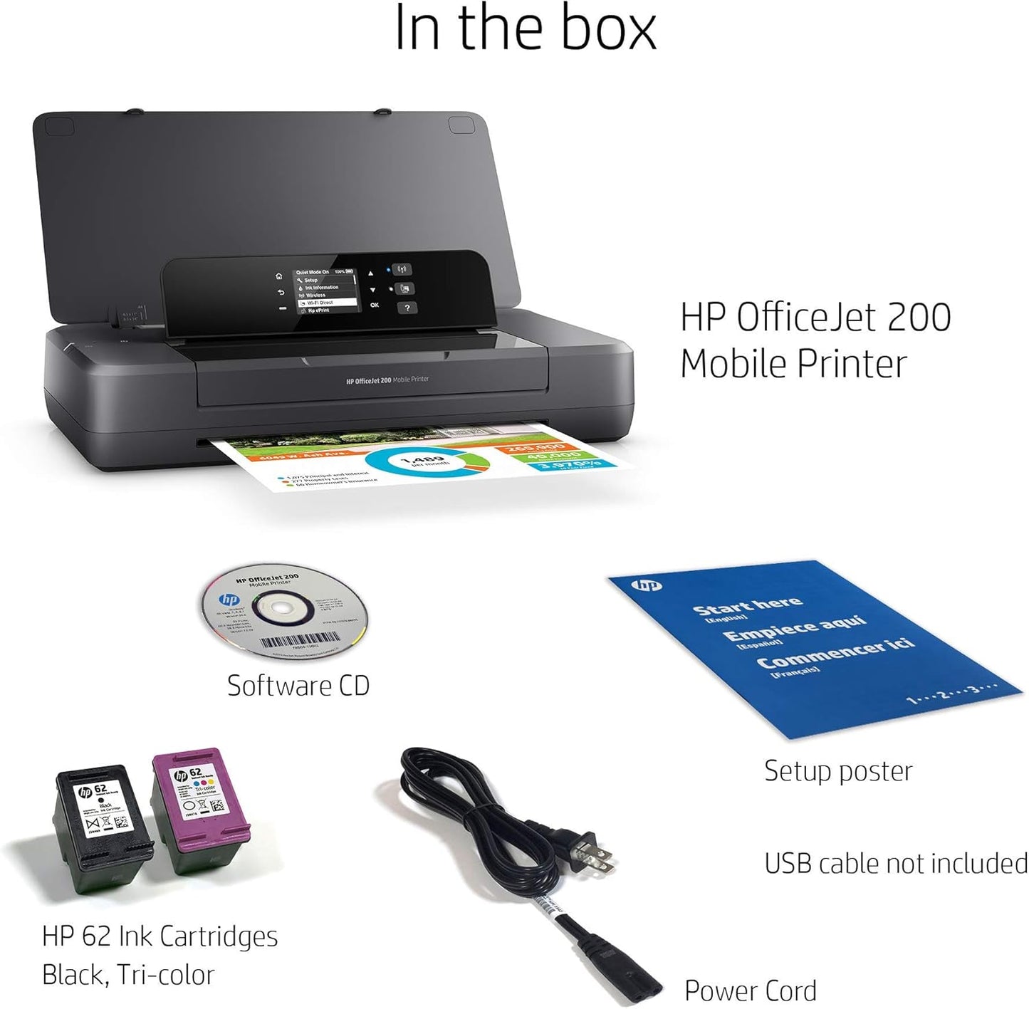 HP CZ993A OfficeJet 200 Portable Wireless Printer (Renewed)