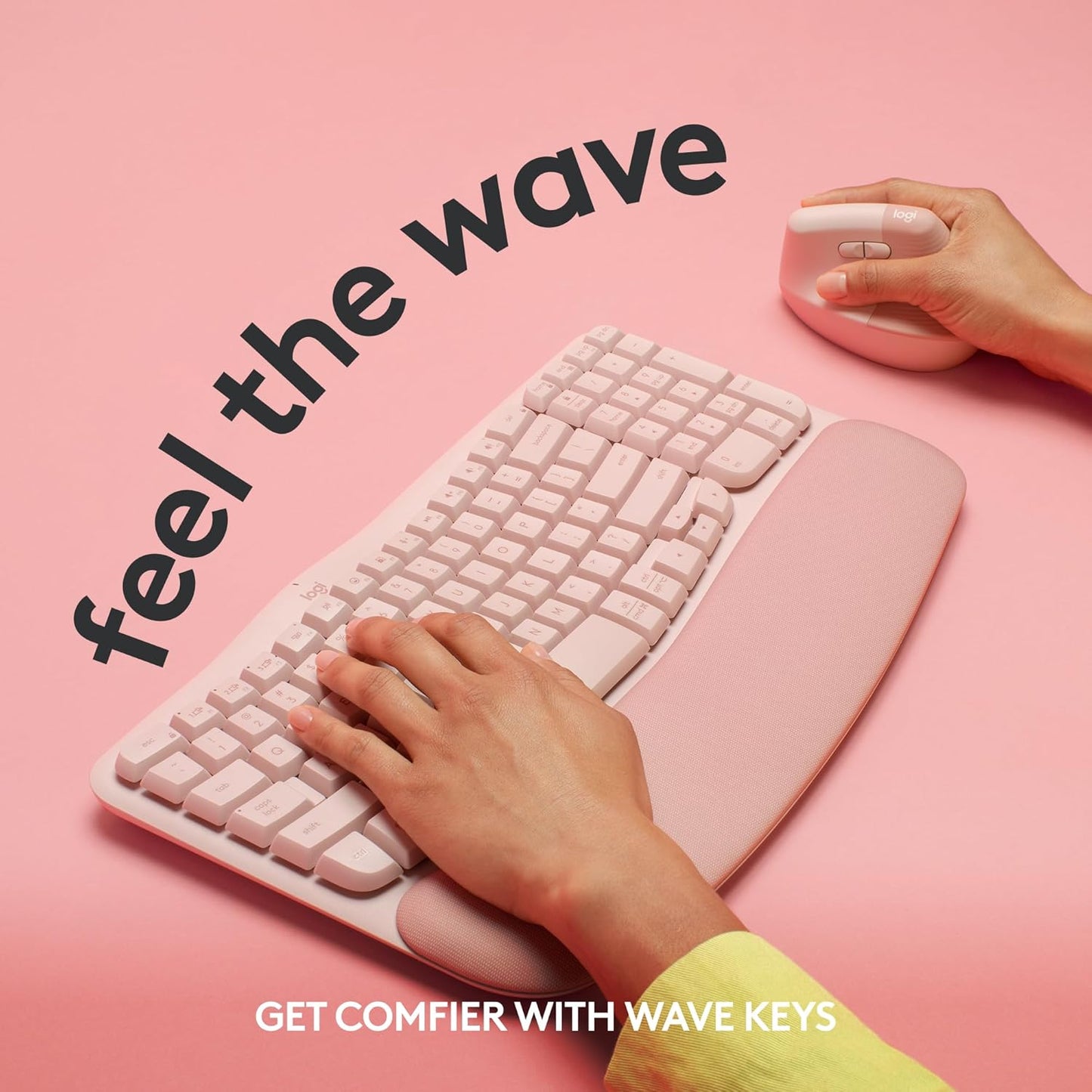Logitech 920-012276 Wave Keys Ergonomic Keyboard - Rose
