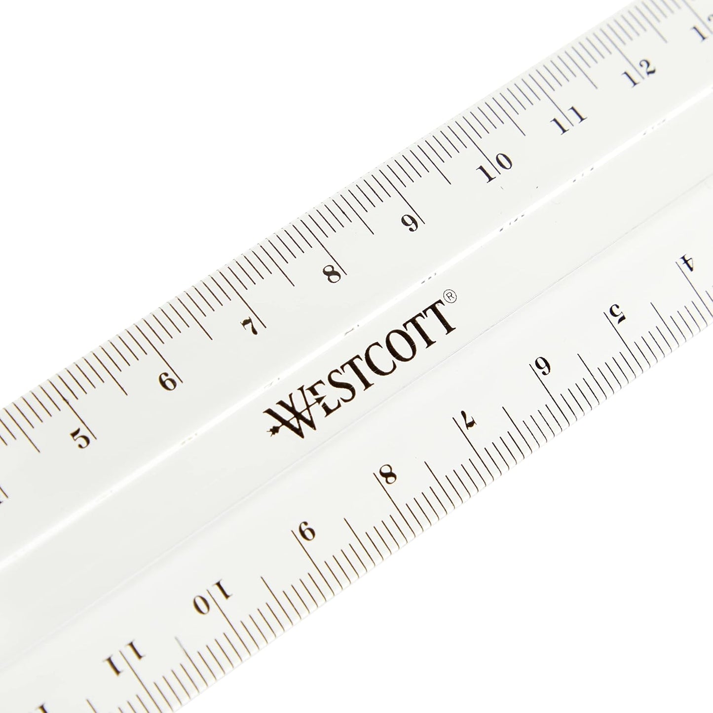 Westcott E-10303 Maths Set - 4 Piece Transparent Plastic