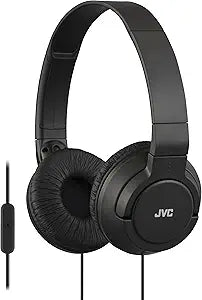 JVC HASR185B On-Ear Headphones with Mic (Black) — main product image