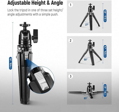 Neewer TP29 Mini Table Tripod: 360° Ball Head, Portable Camera Stand