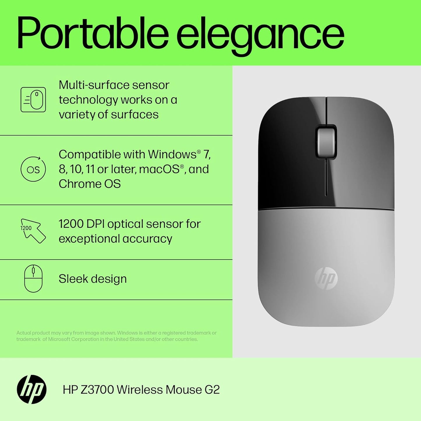 HP Z3700 G2 Wireless Mouse - Natural Silver