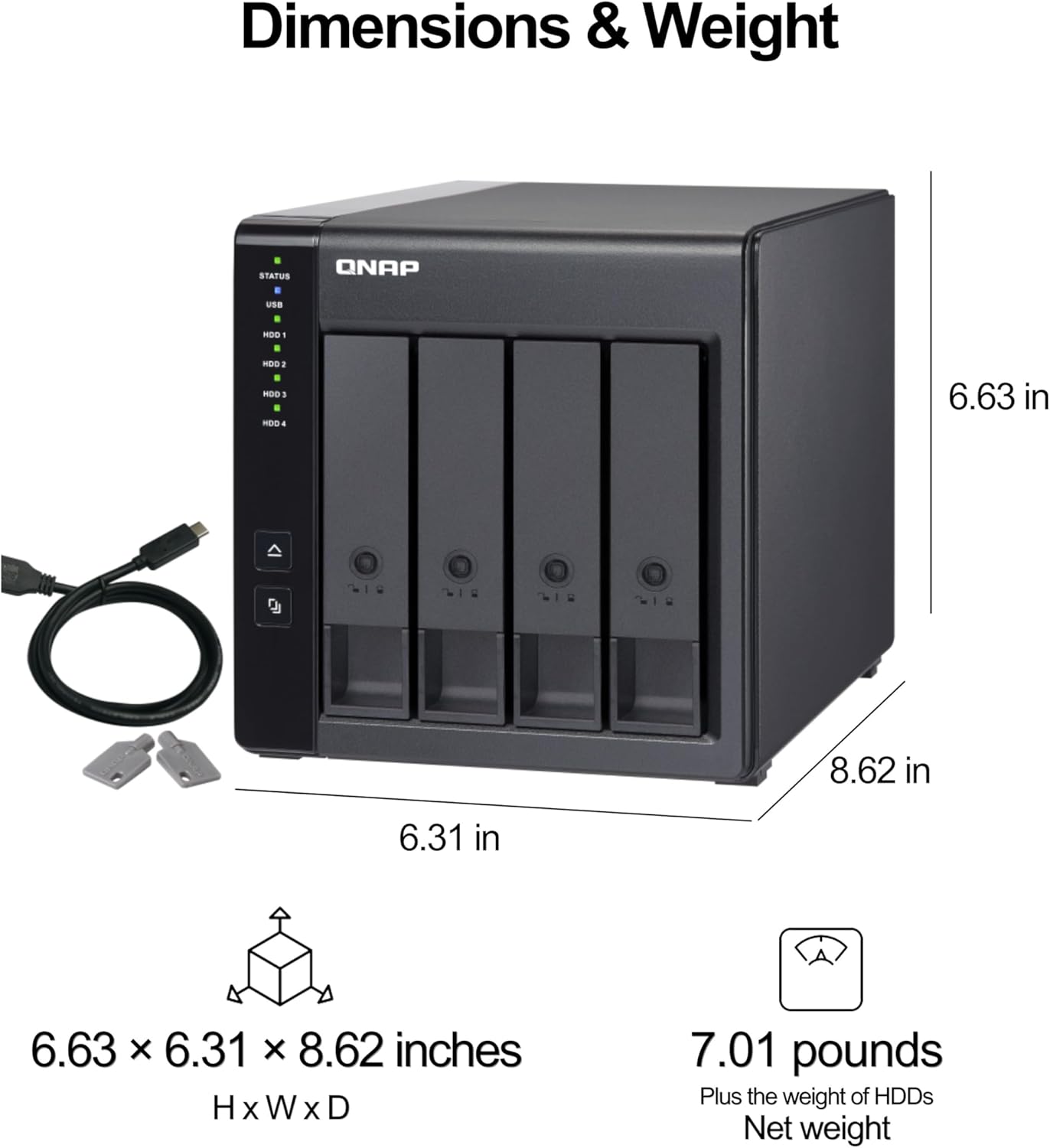QNAP TR-004-44ST-US 12TB USB-C RAID 5 DAS