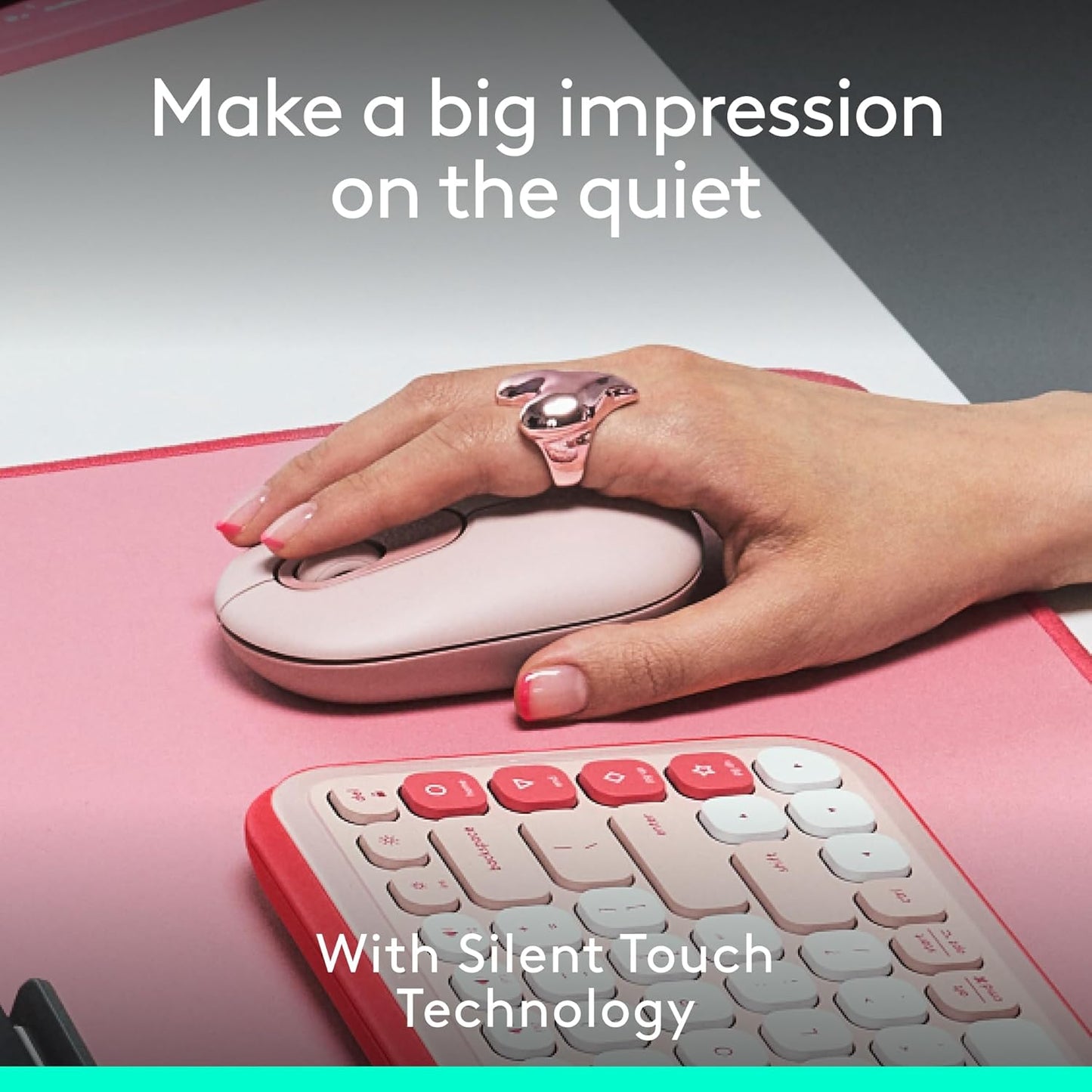 Logitech 910-007409 POP Wireless Bluetooth Mouse Rose