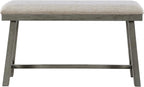 Lexicon 194840280576 Counter Height Dining Bench - Grey Padded Seat