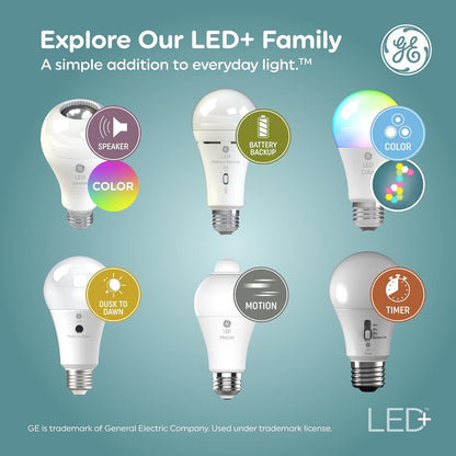 GE 93129136 LED+ Color Changing A19 Light Bulbs 2-Pack