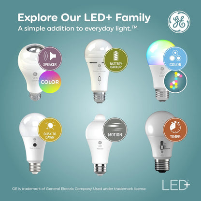 GE 10043168502174 LED+ Color Changing A19 Bulbs 3-Pack