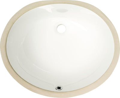 MSI 1714 Oval Undermount Porcelain Bathroom Sink White