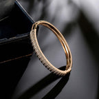 Novastar 14K Gold Plated Flat Ribbed Bangle Bracelet