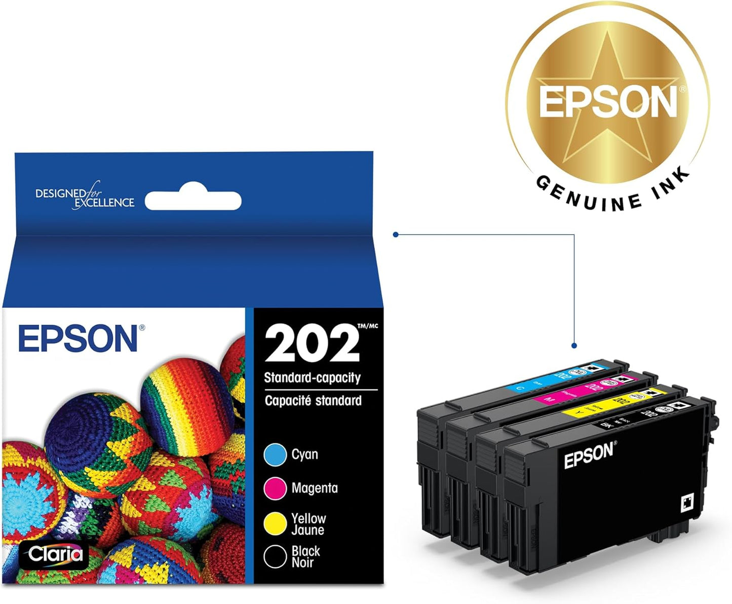 Epson T202120-BCS 202 Claria Ink Cartridge Combo Pack