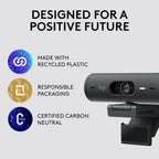 Logitech Brio 500 4MP USB-C Webcam Graphite