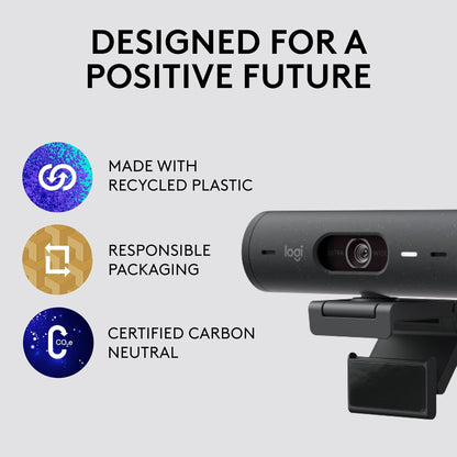 Logitech Brio 500 4MP USB-C Webcam Graphite
