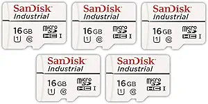 SanDisk SDSDQAF3-016G-I 16GB Industrial MicroSD Card 5-Pack