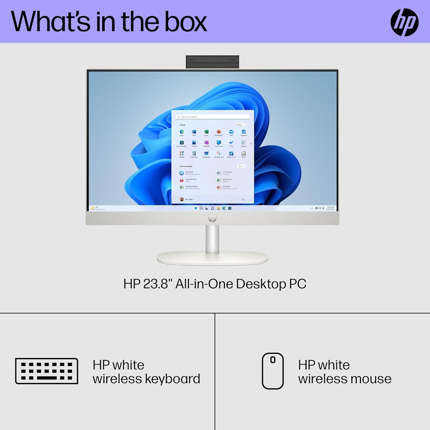 HP 7G9R8AA#ABA 23.8" All-in-One Desktop i7 16GB 512GB SSD
