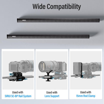 Sirui AM-CR300 15mm Carbon Fiber Rods 12inch Camera Rail
