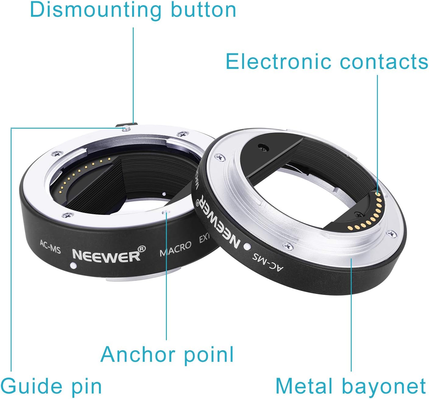 Neewer 10094356 Metal Auto Focus Macro Extension Tube Set for Sony E-Mount