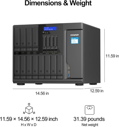 QNAP TS-1655-8G-US 16-Bay Atom 2.5GbE High-Capacity NAS