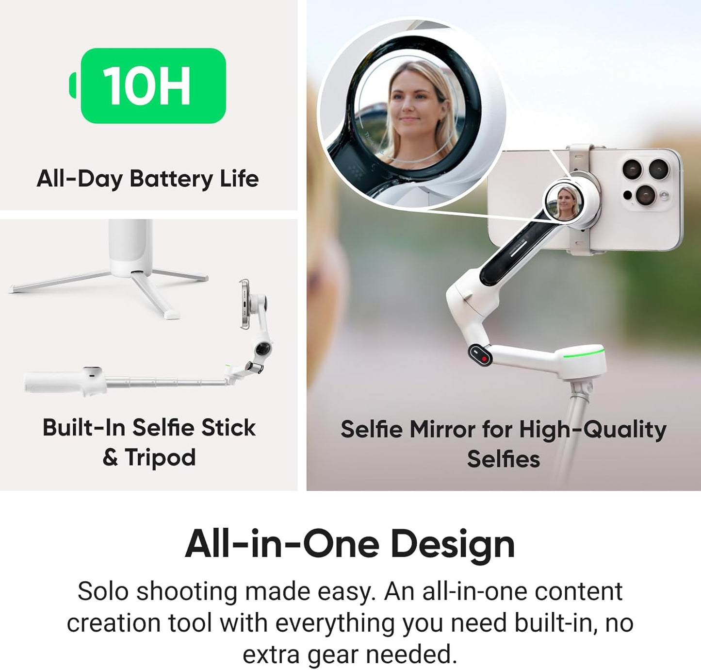 Insta360 Flow 2 Pro Foldable AI Gimbal Stabilizer