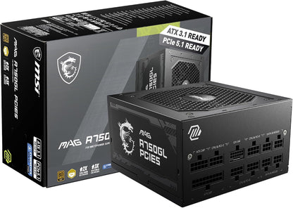 MSI MAG A750GL PCIE5 750W 80+ Gold ATX 3.1 PSU