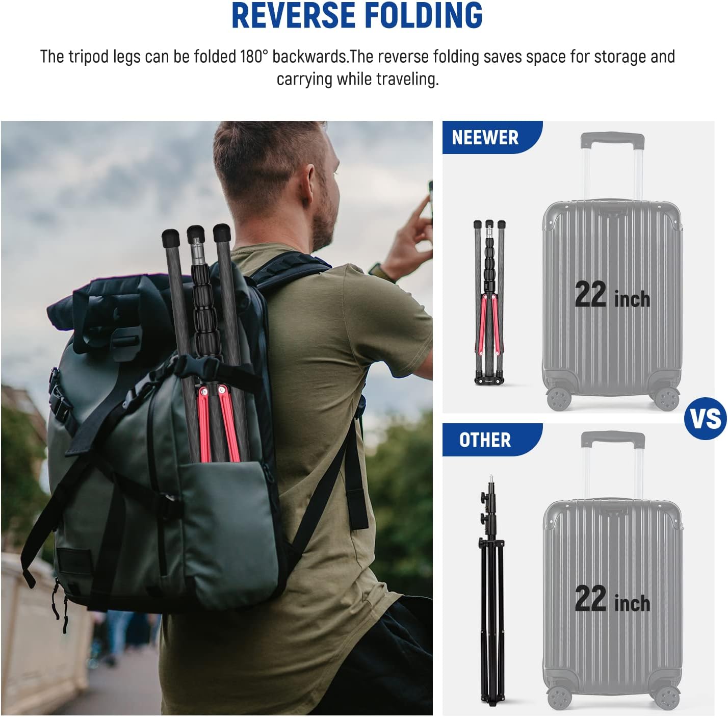 Neewer ST210R Carbon Fiber Light Stand 86.5 inch