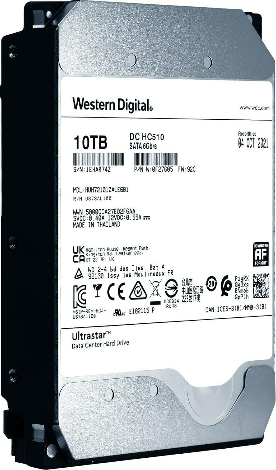Hitachi HUH721010ALE601/CR WD Ultrastar 10TB Hard Drive (Renewed)