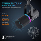 FEELWORLD PM1 XLR USB Dynamic Podcast Microphone with Boom Arm
