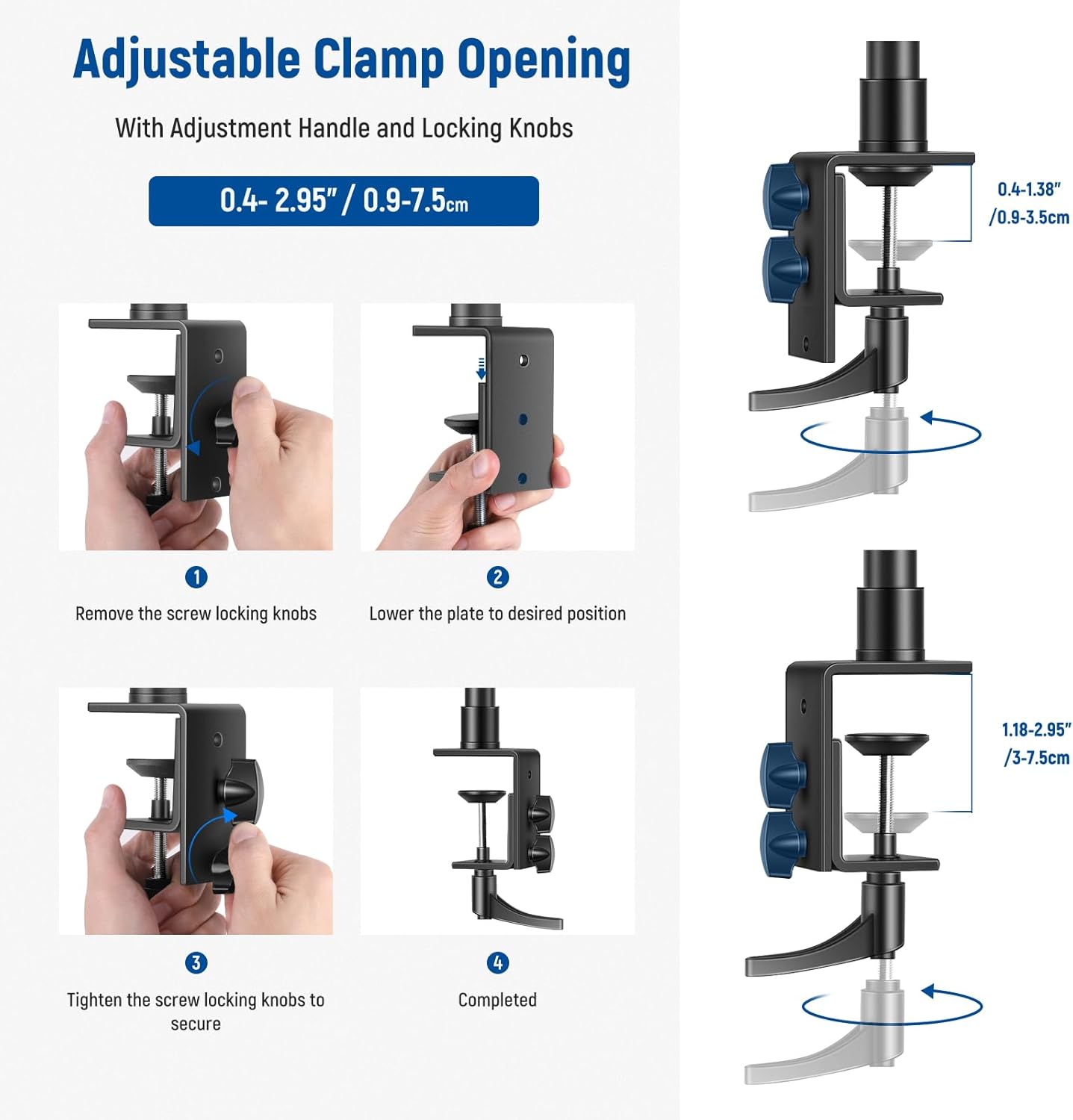 Neewer Camera Desk Mount C-Clamp Adjustable Light Stand