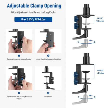 Neewer Camera Desk Mount C-Clamp Adjustable Light Stand