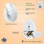 Logitech 910-006471 Lift Mac Wireless Ergonomic Mouse