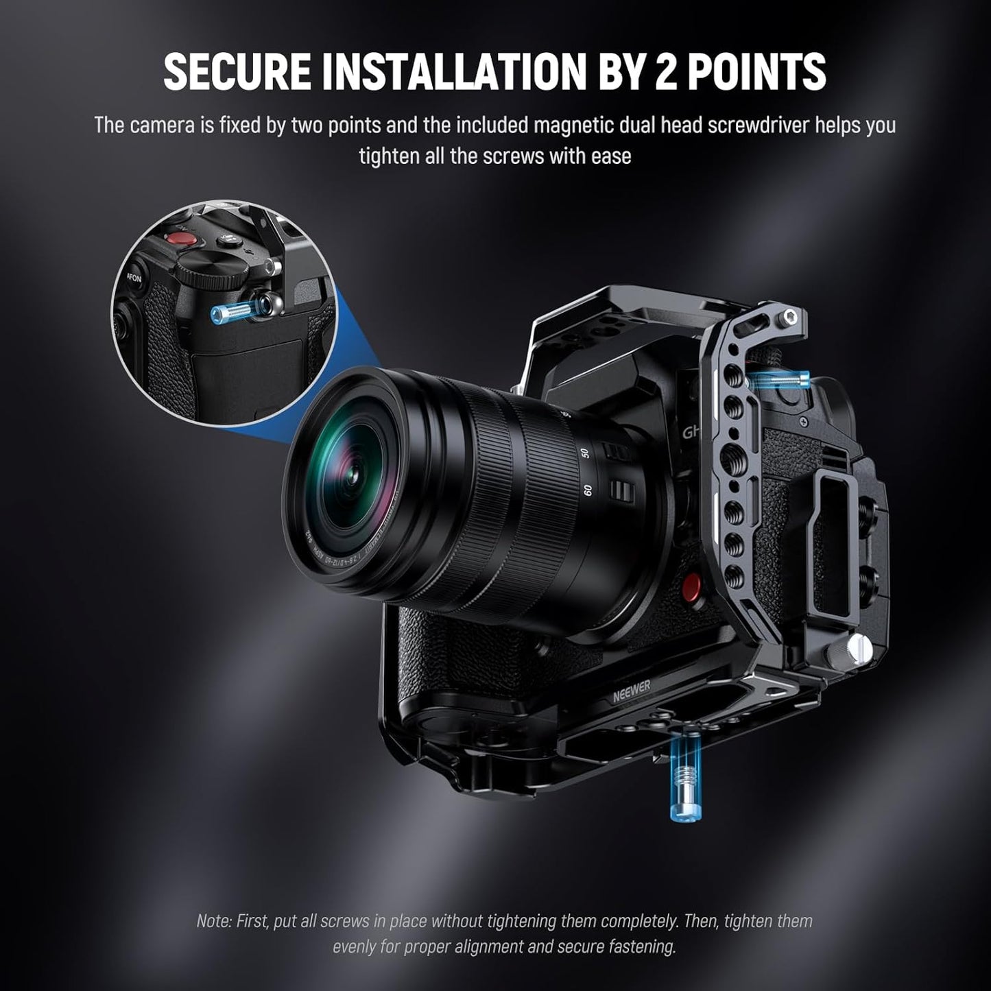 Neewer 10103122 Lumix GH6 Camera Cage - Aluminum Video Rig