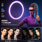 Neewer SRP18C RGB LED Ring Light Kit w/Stand