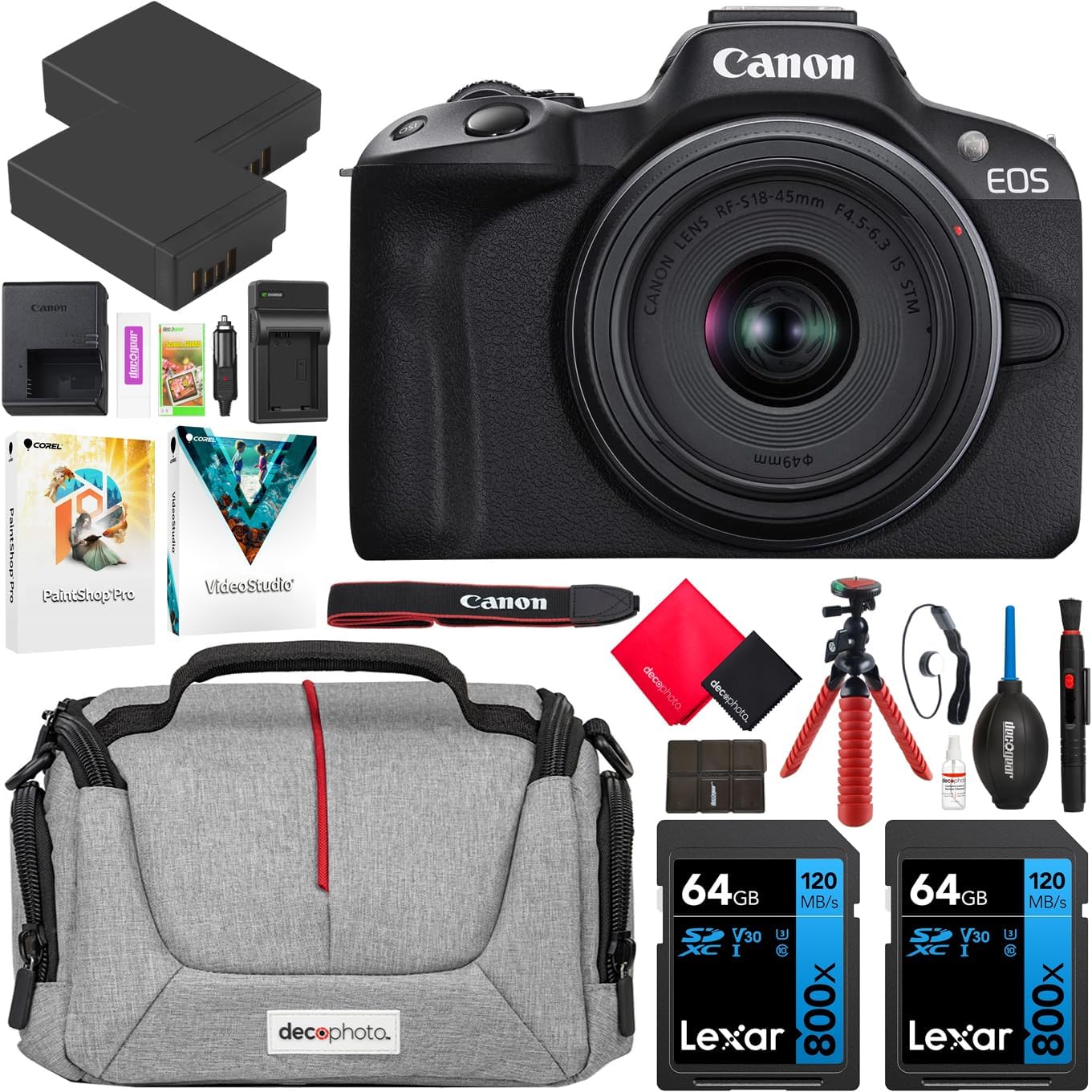 Canon E14CNEOSR501845STM EOS R50 Mirrorless Camera Bundle