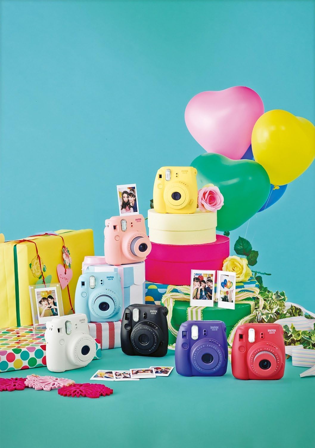 Fujifilm INSTAXMINI8-RSRB Raspberry Instant Film Camera (Renewed)