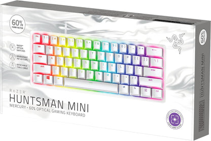 Razer RZ03-03390300 Huntsman Mini 60% Clicky Optical Keyboard - Mercury White Renewed