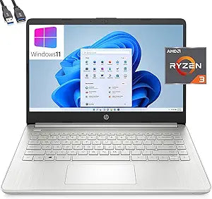 HP 14-fq Ryzen 3 FHD Laptop, 4GB RAM 128GB SSD