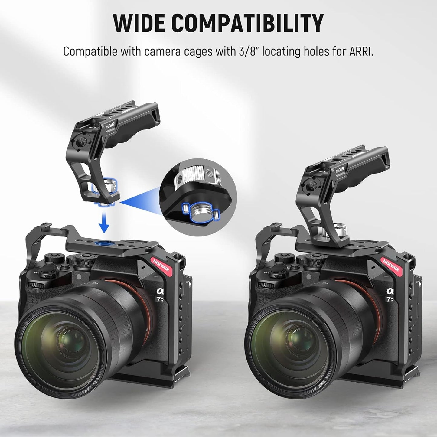 Neewer CA007 Camera Top Handle Grip ARRI Pins