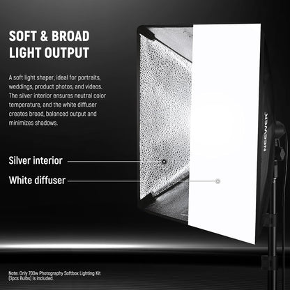 Neewer NK200 700W Equivalent Softbox Lighting Kit