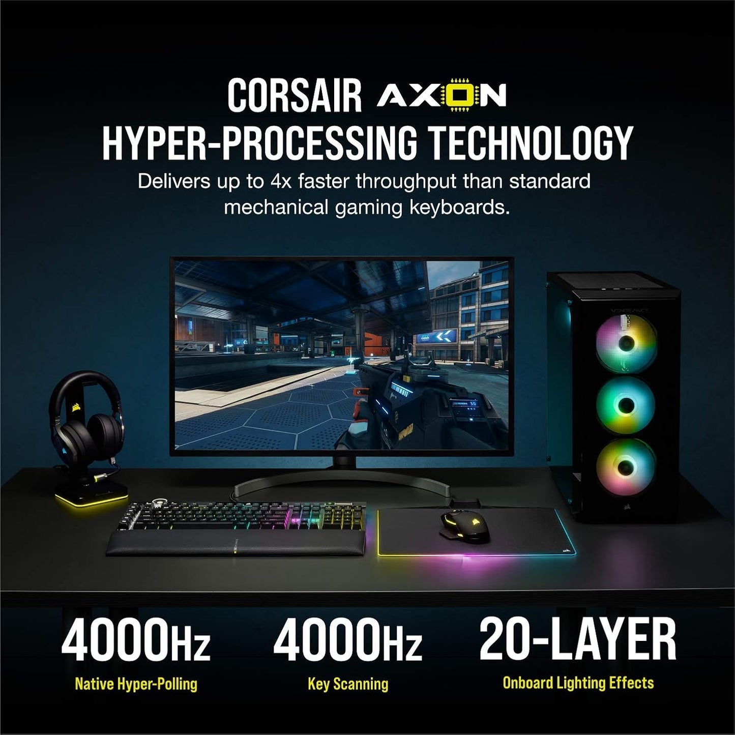 Corsair CH-912A01A-NA-cr K100 RGB OPX Gaming Keyboard