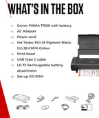 Canon TR150 PIXMA Wireless Mobile Color Printer with Battery