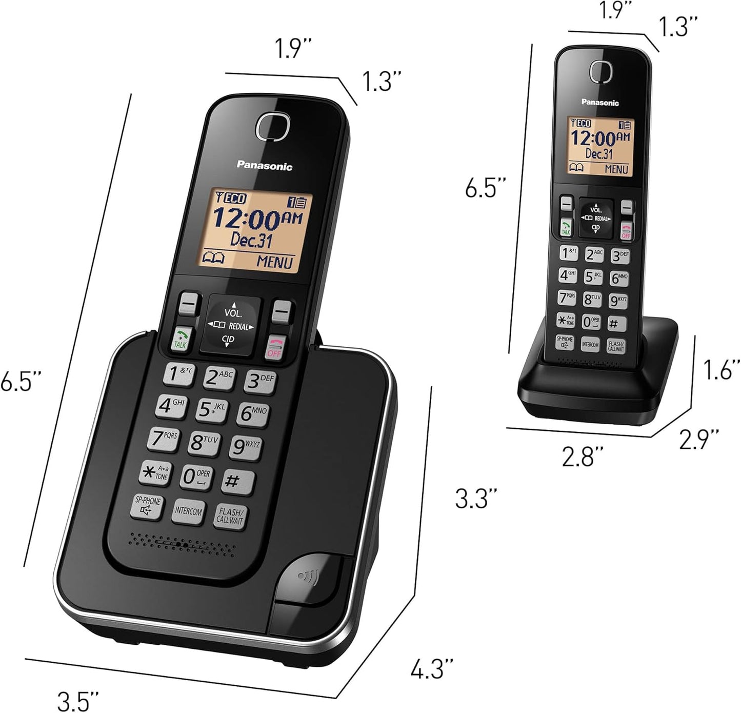Panasonic KX-TGC352B Expandable Cordless Phone - 2 Handsets