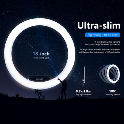 Neewer RP18 18-inch Dimmable LED Ring Light Kit